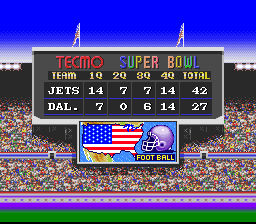 Ending for Tecmo Super Bowl (Super NES)
